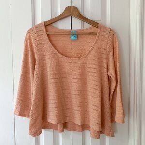 Peach bell sleeve crop top